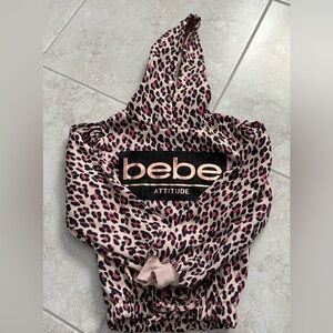 Bebe Pink and Black Leopard Print Attitude Top